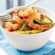 Avocado and Prawn Salad with Lime Coriander Dressing