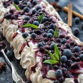 Blueberry Lavender Pavlova Tart