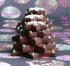 Chocolate Shortbread Christmas Trees