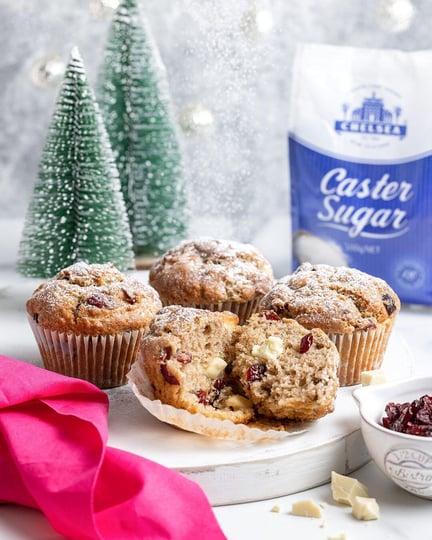 Cranberry and White Chocolate Muffins