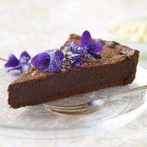 Decadent Chocolate Tart with Crystallised Violets