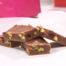 Esme's Pistachio and Cranberry Chocolate Fudge