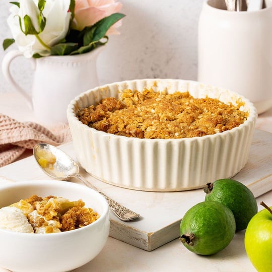 Feijoa and Apple Crumble