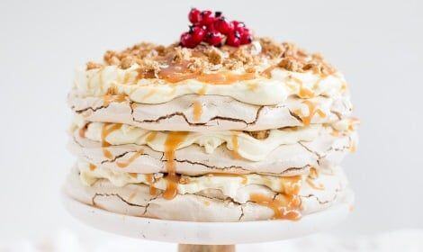 Gingerbread Pavlova with Salted Caramel