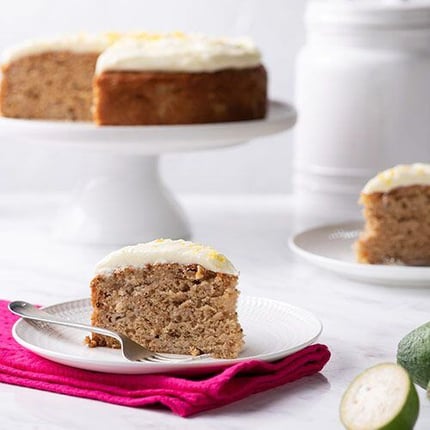 Lemon Iced Feijoa Cake