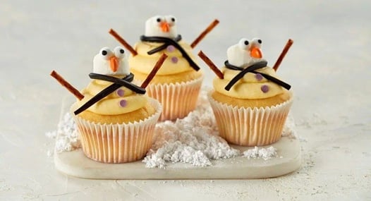 Melting Snowman Cupcakes