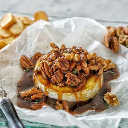 Nutty Caramel Baked Brie