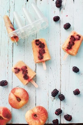 Peach and Blackberry Ice Blocks