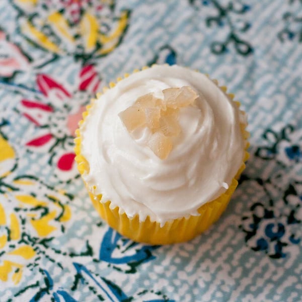 Pear Cupcakes with Honey Cream