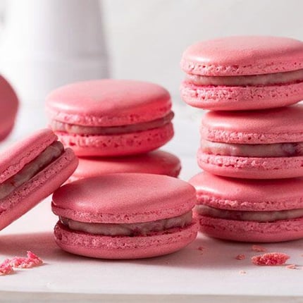 Raspberry and White Chocolate Macarons