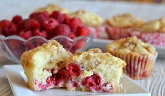 Raspberry and White Chocolate Muffins