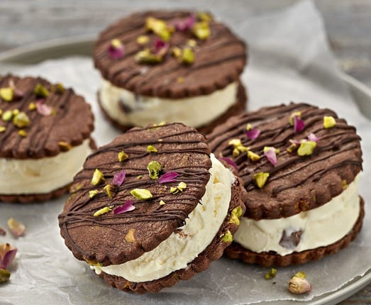 Turkish Delight Chocolate Ice Cream Sandwiches