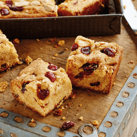 White Chocolate Cranberry Blondie