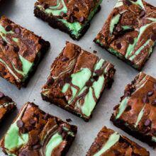 Yvettes Mint Choc Chip Brownie